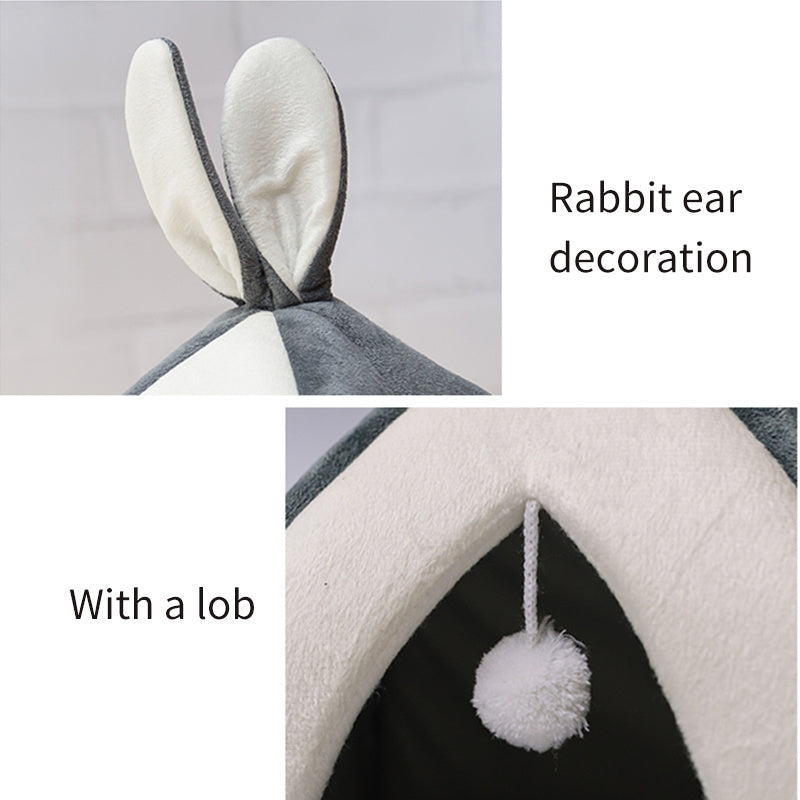 Cute Cat Bed with Cushion & Hanging Ball - FurTrend