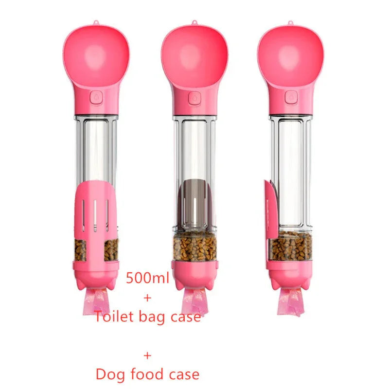 Pet Travel Water Bottle with Feeder & Storage - FurTrend
