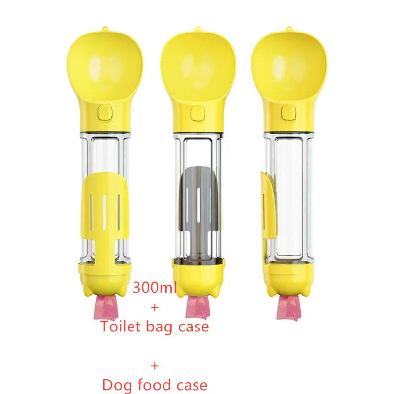 Pet Travel Water Bottle with Feeder & Storage - FurTrend
