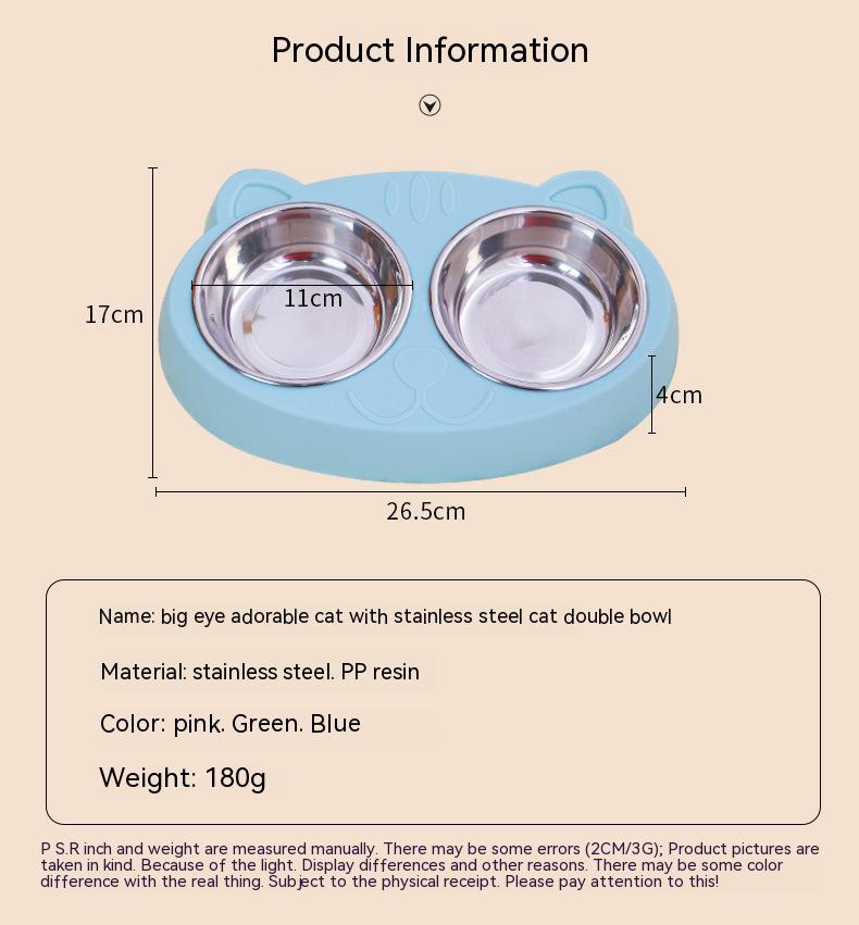 Double Bowls – Stainless Steel Pet Feeder - FurTrend