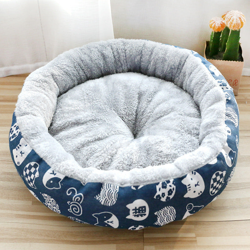Donut Dog Bed with Anti-Slip, Water-Resistant Bottom