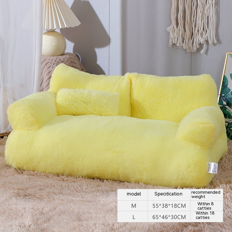 Luxury Plush Cat Sofa Bed for Winter - FurTrend