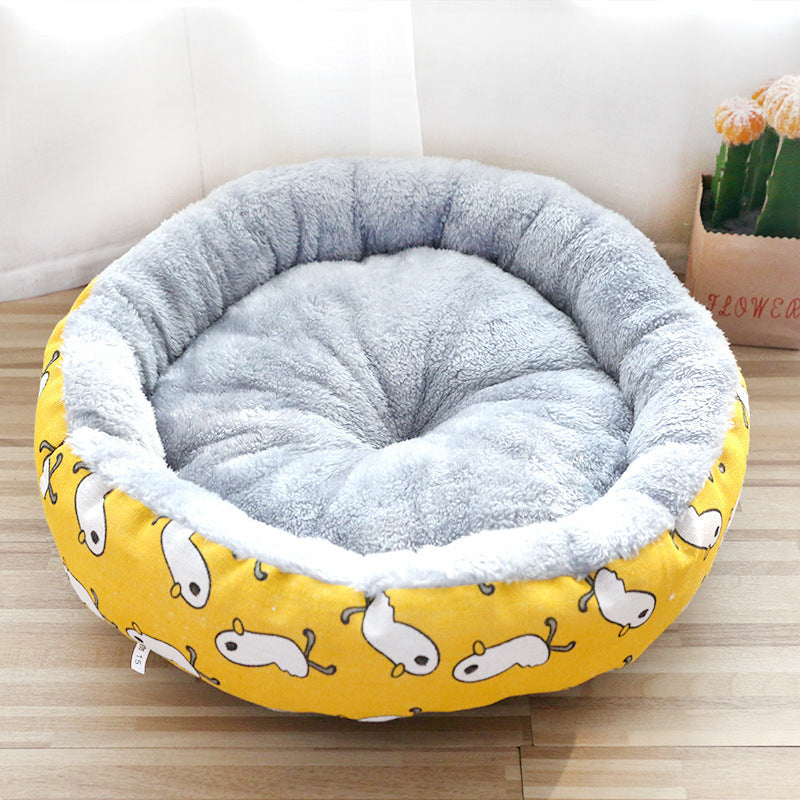 Donut Dog Bed with Anti-Slip, Water-Resistant Bottom