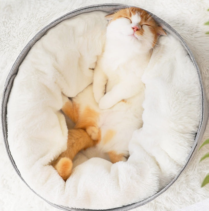 Soft Comfortable Cotton Cat Bed — Winter-Ready Pet House - FurTrend
