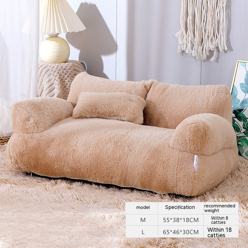 Luxury Plush Cat Sofa Bed for Winter - FurTrend
