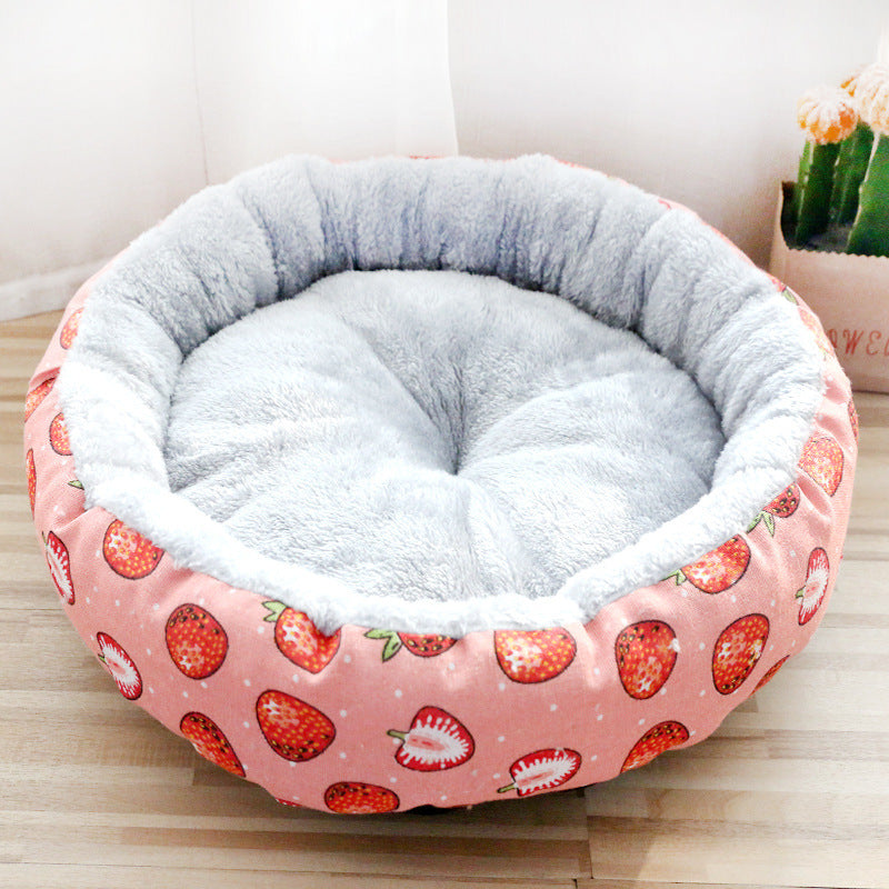 Donut Dog Bed with Anti-Slip, Water-Resistant Bottom