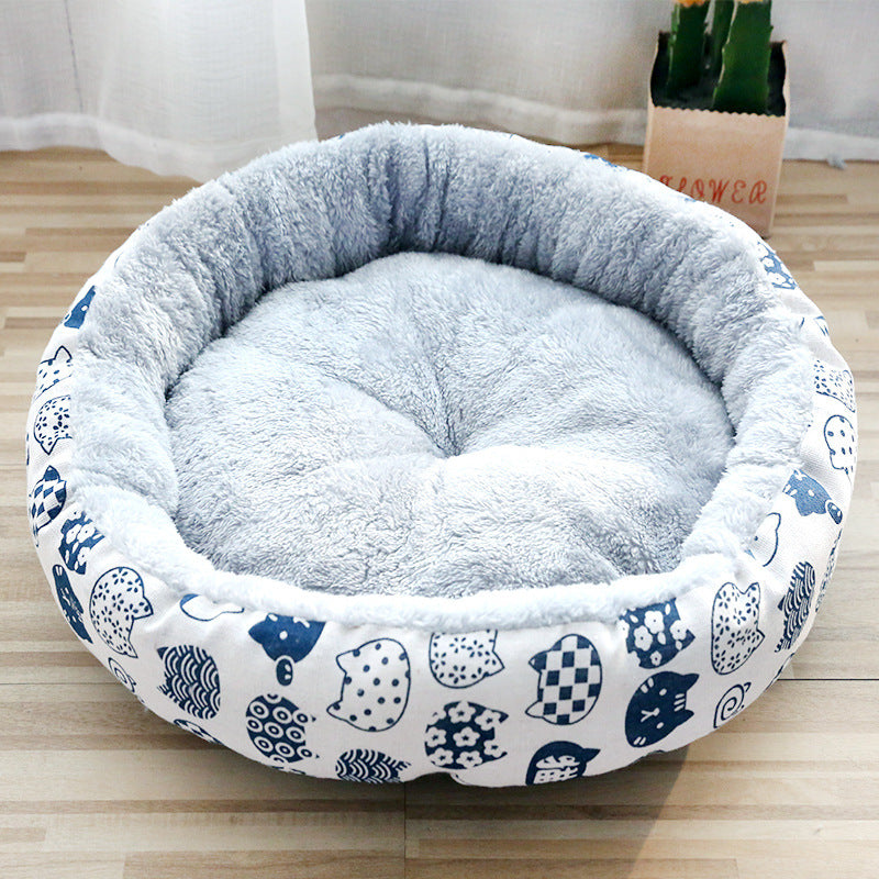 Donut Dog Bed with Anti-Slip, Water-Resistant Bottom