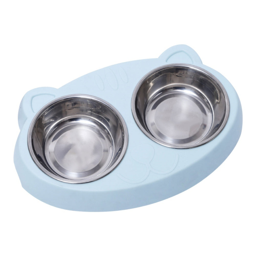 Double Bowls – Stainless Steel Pet Feeder - FurTrend