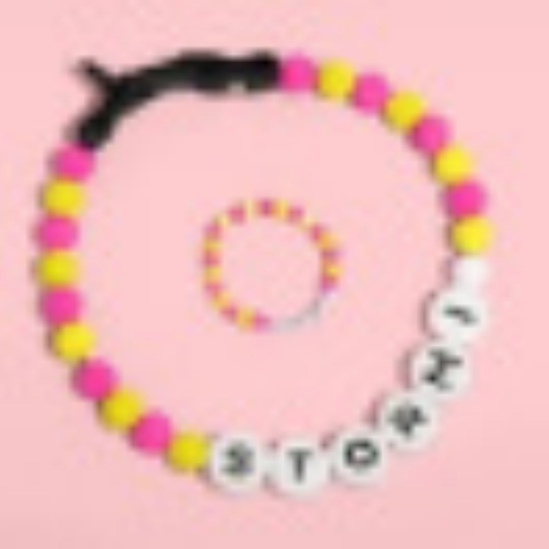 Pet Collar Chain with Acrylic Letter Beads - FurTrend