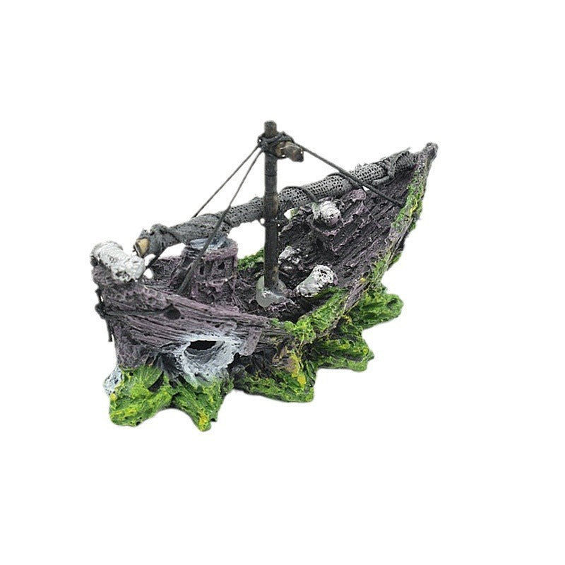 Decorative Resin Net Boat for Aquariums - FurTrend