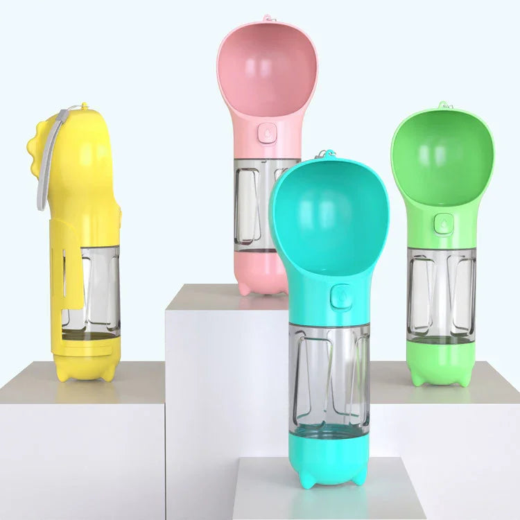 Pet Travel Water Bottle with Feeder & Storage - FurTrend