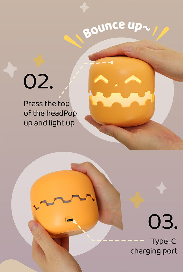 Funny Pumpkin Lamp Halloween Bedroom Decoration Light