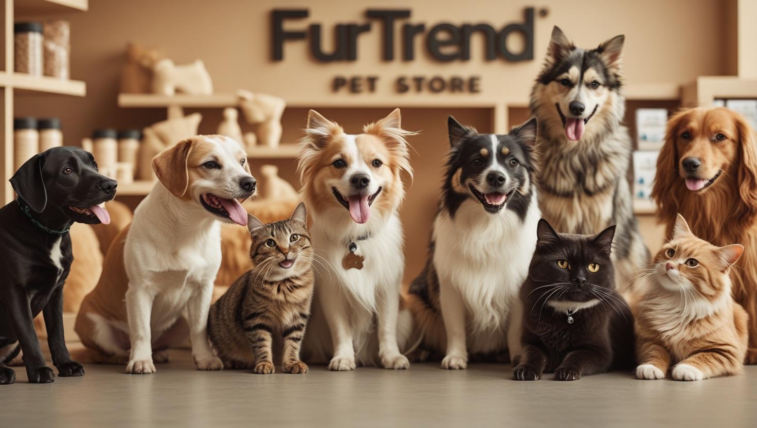 A_hero-sized_image_for_the_FurTrend_pet_store_depicting_a_cozy_and_welcoming_scene_with_happy_dogs_and_cats_of_various_breeds_and_ages._The_style_should_be_professional_for_Business_y - FurTrend