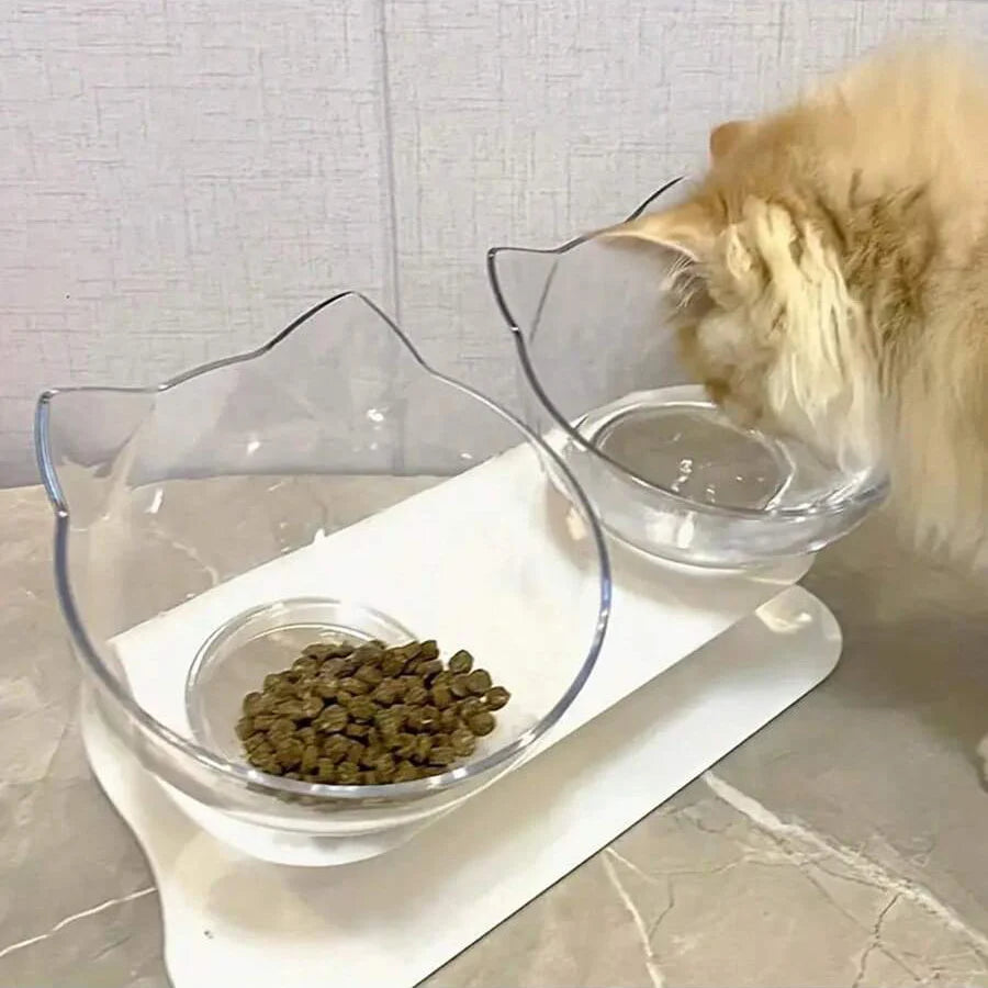 Double Slanted Bowl for Cats – Neck Protection - FurTrend