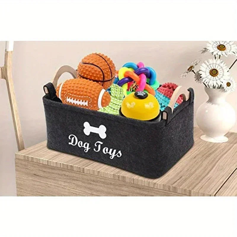 Dog Toy Storage Box – Felt Pet Organizer - FurTrend
