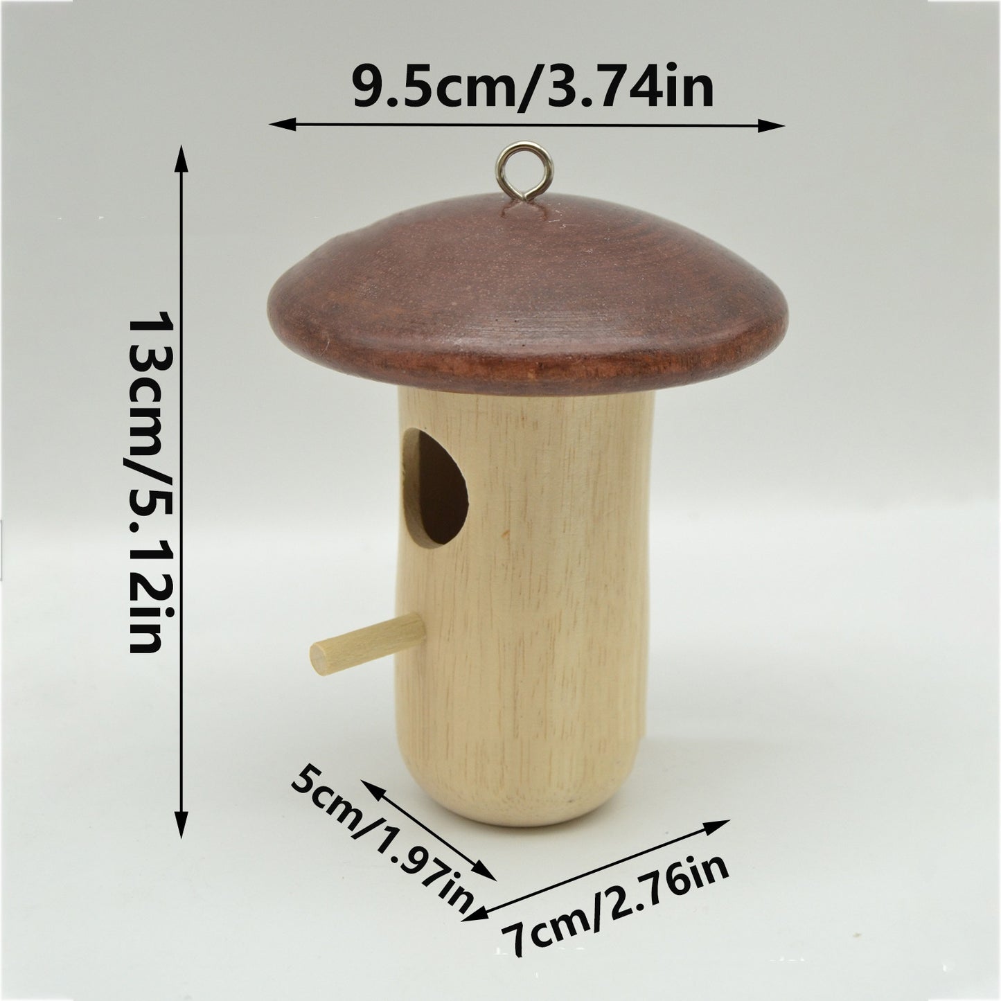 Wooden Bee Mushroom Hummingbird Feeder Pendant - FurTrend