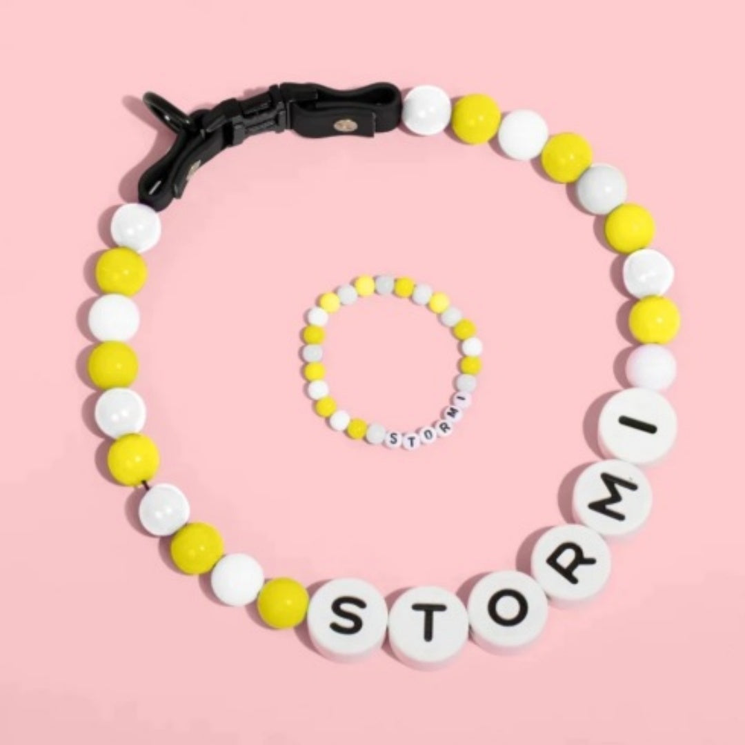 Pet Collar Chain with Acrylic Letter Beads - FurTrend