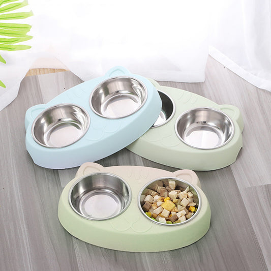 Double Bowls – Stainless Steel Pet Feeder - FurTrend