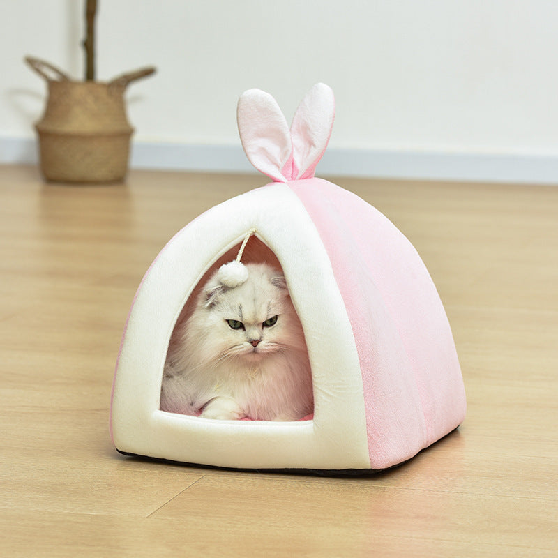 Cute Cat Bed with Cushion & Hanging Ball - FurTrend