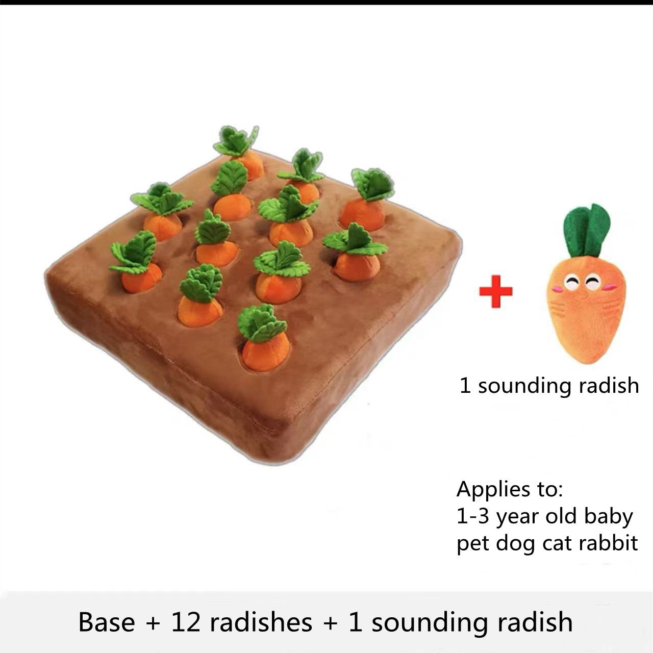 Pet Chew Toy – Carrot Plush for Dogs & Cats - FurTrend