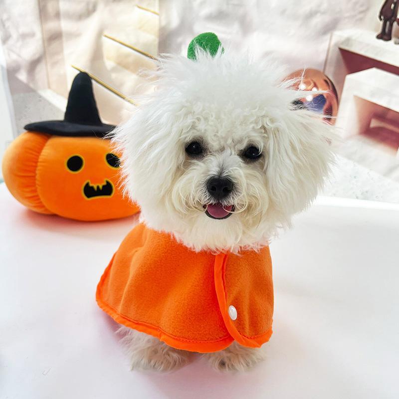 Cute Halloween Pet Cloak – Pumpkin, Ghost & Bat Costume for Dogs & Cats - FurTrend