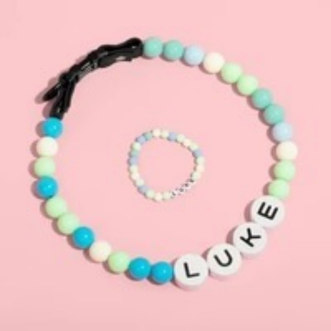 Pet Collar Chain with Acrylic Letter Beads - FurTrend