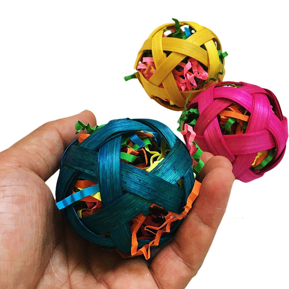 Woven Bamboo Ball Toy for Birds & Small Pets - FurTrend