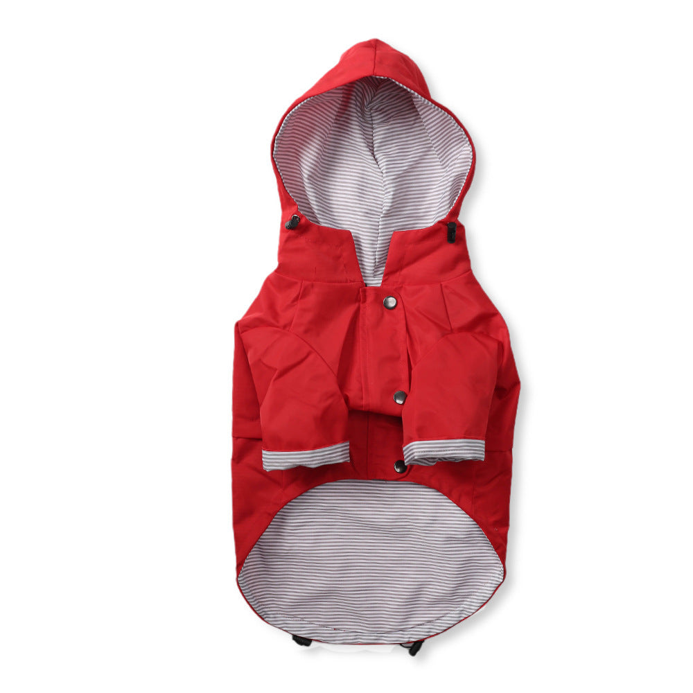 Stylish Windproof Dog Raincoat – British Retro Look