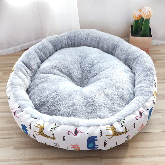 Donut Dog Bed with Anti-Slip, Water-Resistant Bottom