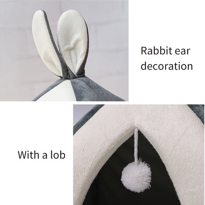 Cute Cat Bed with Cushion & Hanging Ball - FurTrend