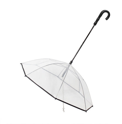 Pet Umbrella with Leash – Clear & Convenient - FurTrend