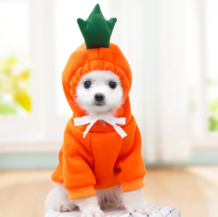 Cute Fruit Dog Hoodie – Winter Fleece for Small Pets - FurTrend