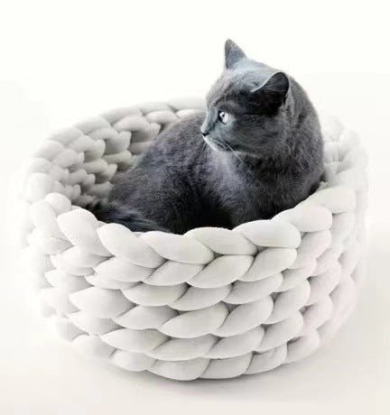 Fluffy Cat Bed Cushion – Soft Plush Kennel Mat - FurTrend