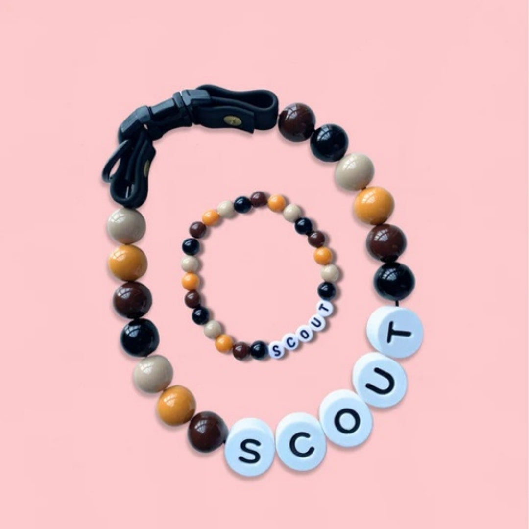 Pet Collar Chain with Acrylic Letter Beads - FurTrend