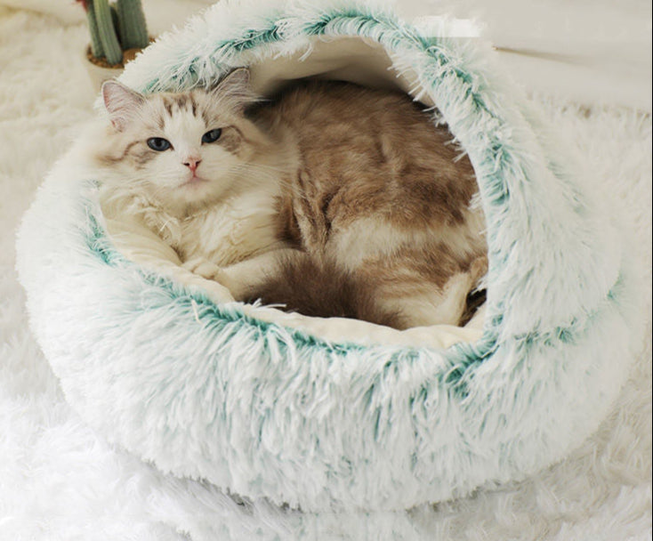 Fluffy Round Pet Bed – Winter-Ready Comfort - FurTrend