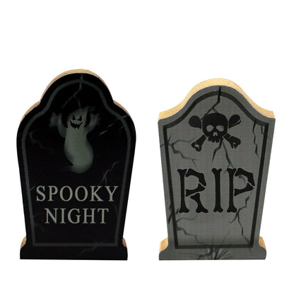 Handmade Wooden Halloween Pumpkin Ghost Skeleton Ornament - FurTrend