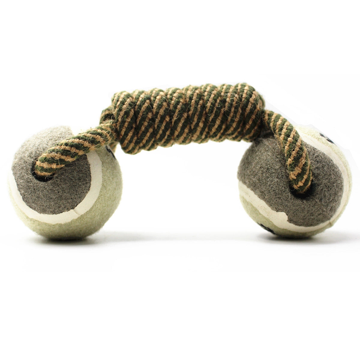 Dog Chew Toy Dumbbell Rope with Tennis Ball - FurTrend