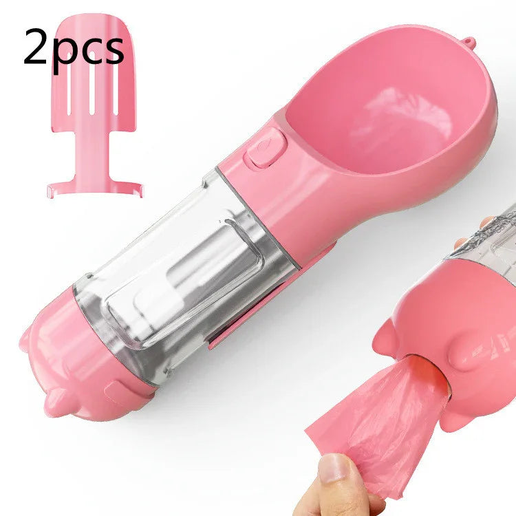 Pet Travel Water Bottle with Feeder & Storage - FurTrend