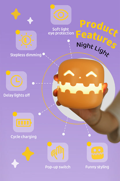 Funny Pumpkin Lamp Halloween Bedroom Decoration Light - FurTrend