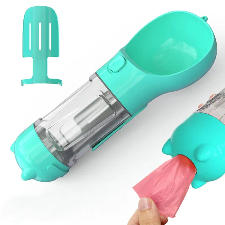 Pet Travel Water Bottle with Feeder & Storage - FurTrend