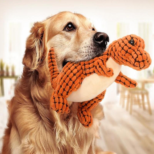 Plush Dinosaur Dog Toys with Squeakers - FurTrend