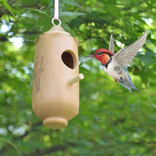 Hummingbird Hanging Swing Bird Nest House – Wooden Craftwork - FurTrend