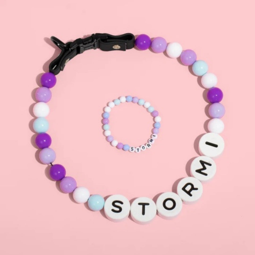 Pet Collar Chain with Acrylic Letter Beads - FurTrend