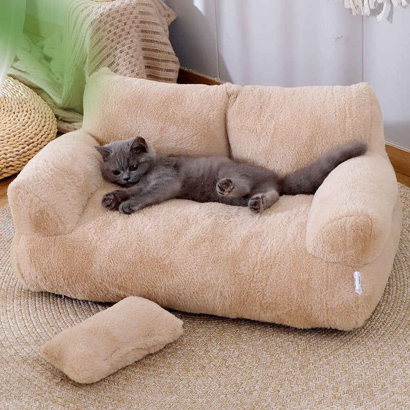 Luxury Plush Cat Sofa Bed for Winter - FurTrend