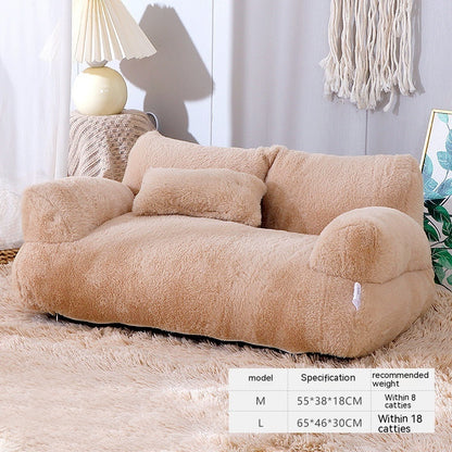 Luxury Plush Cat Sofa Bed for Winter - FurTrend