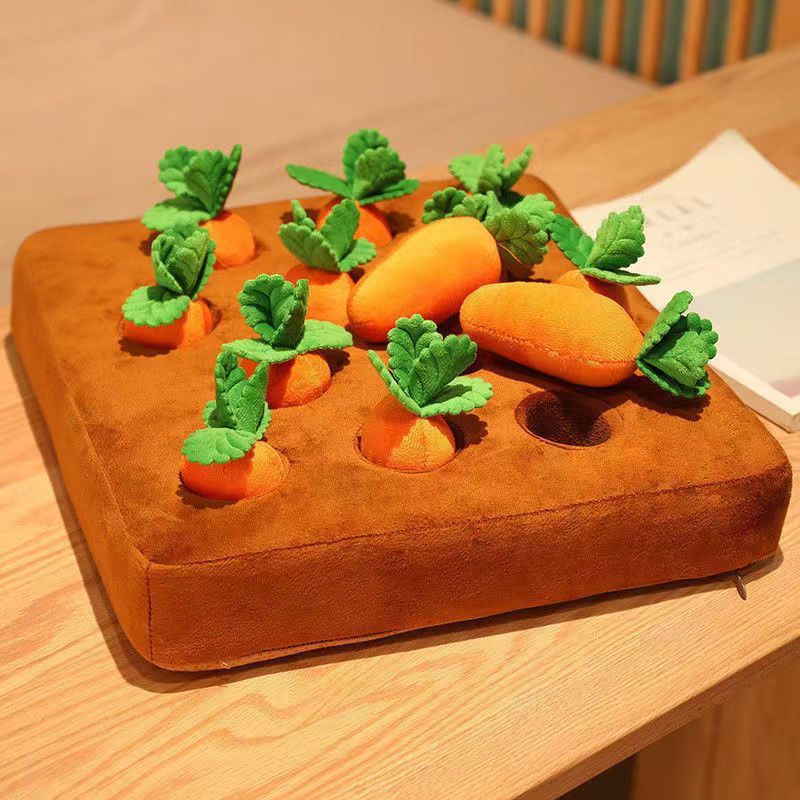 Pet Chew Toy – Carrot Plush for Dogs & Cats - FurTrend