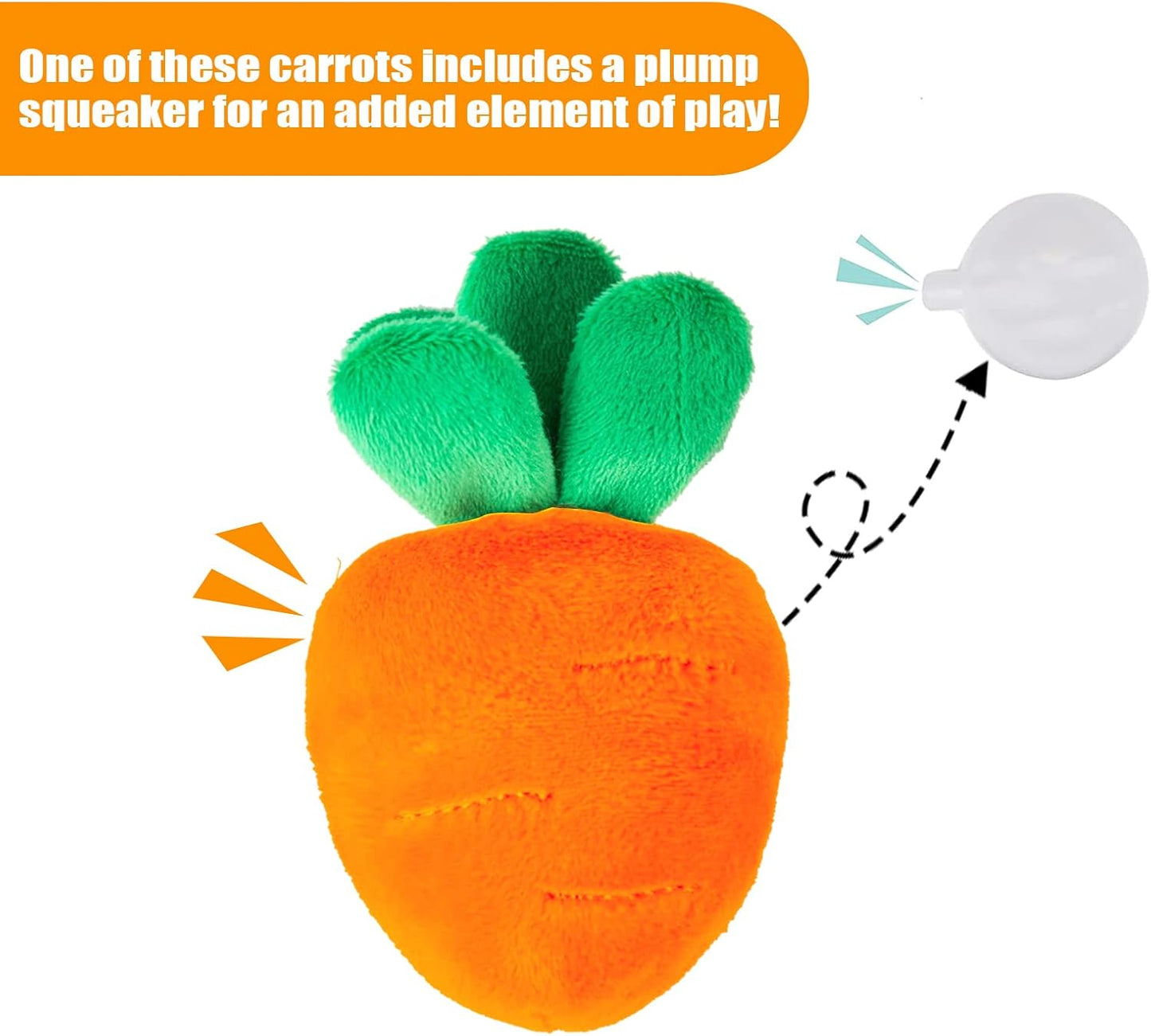 Pet Chew Toy – Carrot Plush for Dogs & Cats - FurTrend