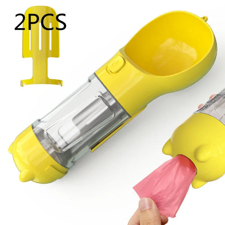Pet Travel Water Bottle with Feeder & Storage - FurTrend