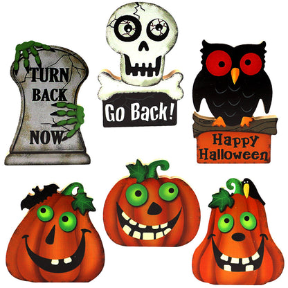 Handmade Wooden Halloween Pumpkin Ghost Skeleton Ornament - FurTrend