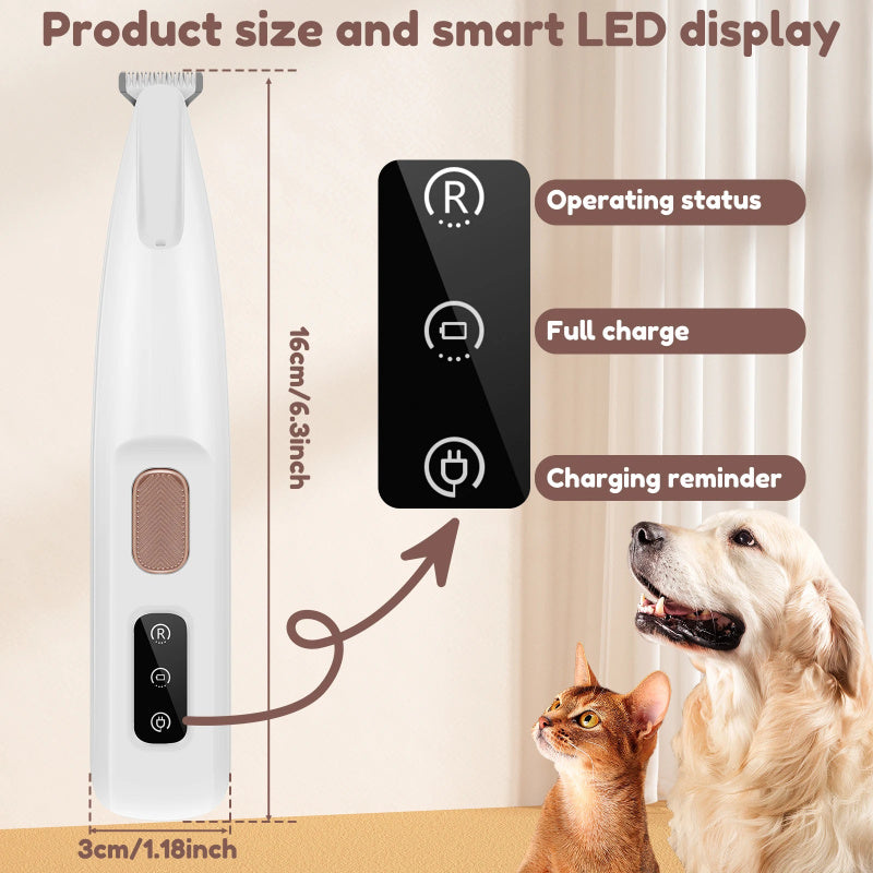 Waterproof Dog & CaPaw Trimmer with LED Light Display - FurTrend
